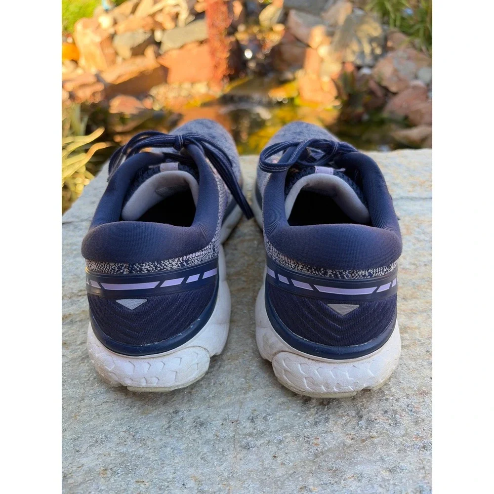 Brooks Ghost 11 Mens Running Shoes Navy Purple Mesh Sneakers 1202771B406 Size 11